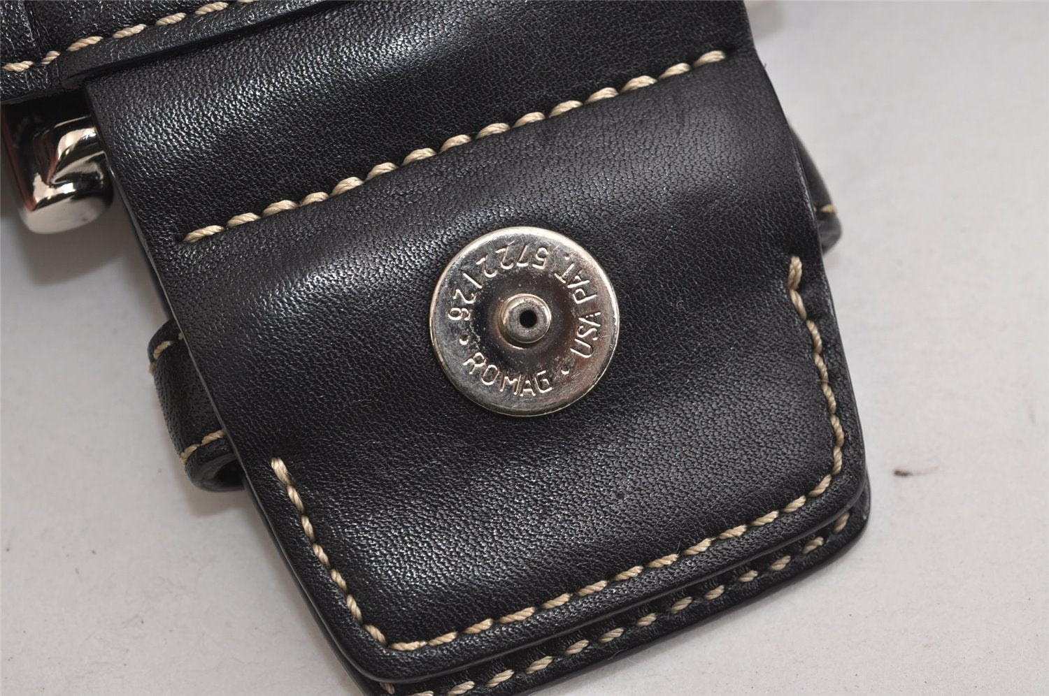 Authentic COACH Signature Shoulder Bag Purse Canvas Leather 6171 Black 6690J