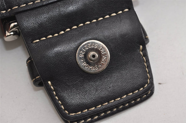 Authentic COACH Signature Shoulder Bag Purse Canvas Leather 6171 Black 6690J