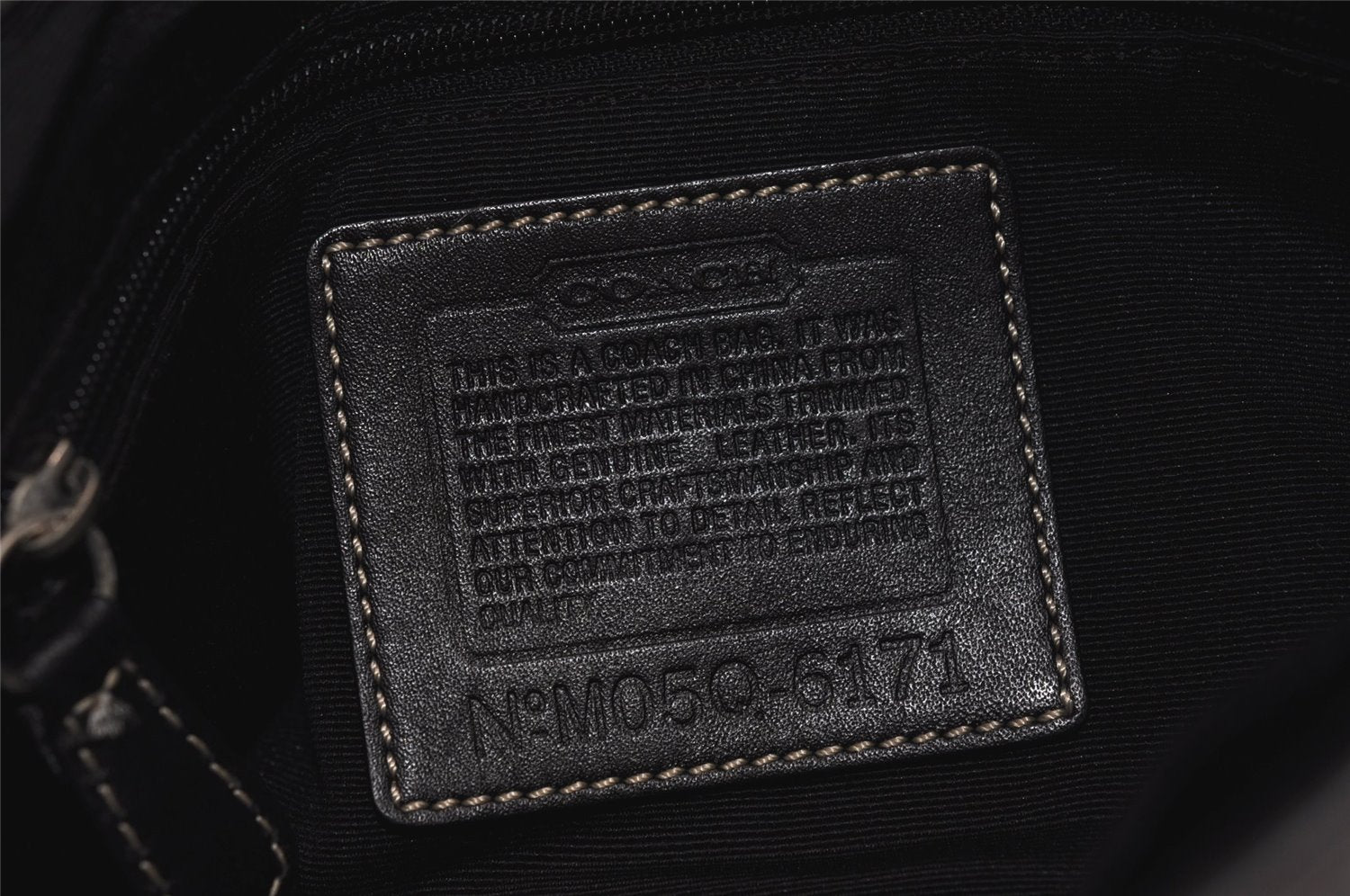 Authentic COACH Signature Shoulder Bag Purse Canvas Leather 6171 Black 6690J
