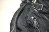 Authentic COACH Signature Shoulder Bag Purse Canvas Leather 6171 Black 6690J