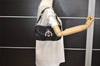 Authentic COACH Signature Shoulder Bag Purse Canvas Leather 6171 Black 6690J