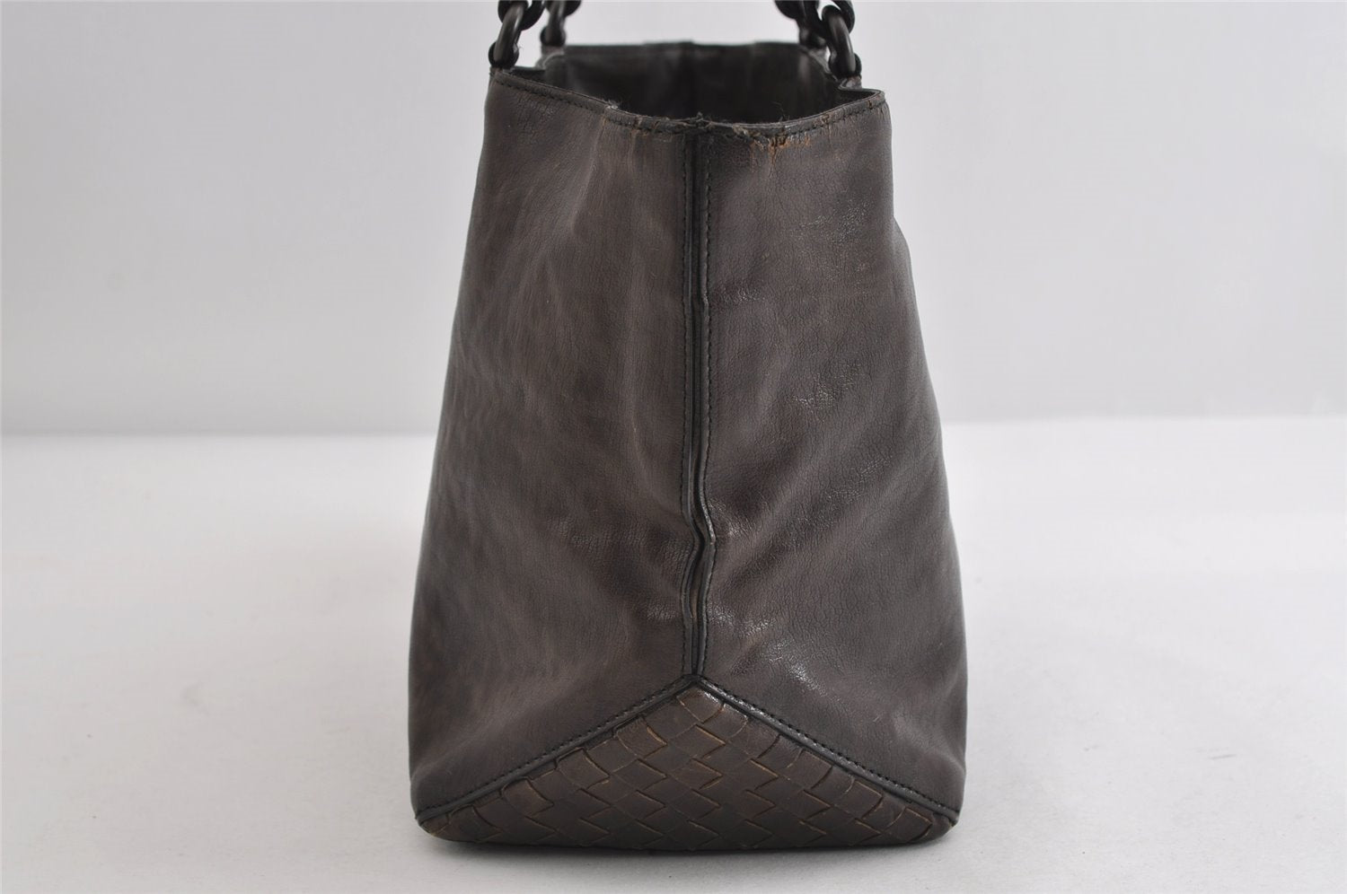 Authentic BOTTEGA VENETA Intrecciato Leather Shoulder Tote Bag Brown 6691I