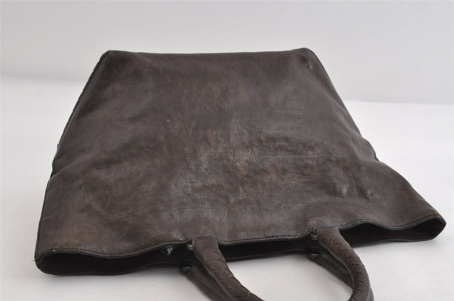 Authentic BOTTEGA VENETA Intrecciato Leather Shoulder Tote Bag Brown 6691I