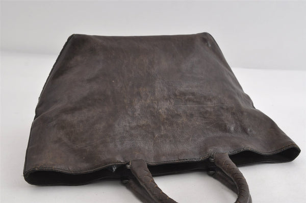 Authentic BOTTEGA VENETA Intrecciato Leather Shoulder Tote Bag Brown 6691I