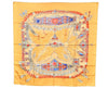 Authentic HERMES Carre 90 Scarf "TERRES PRECIEUSES" Silk Orange Box 6691J