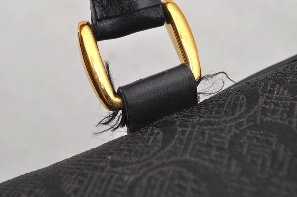 Authentic GUCCI Vintage Hand Boston Bag Purse Canvas Leather Black Junk 6692I