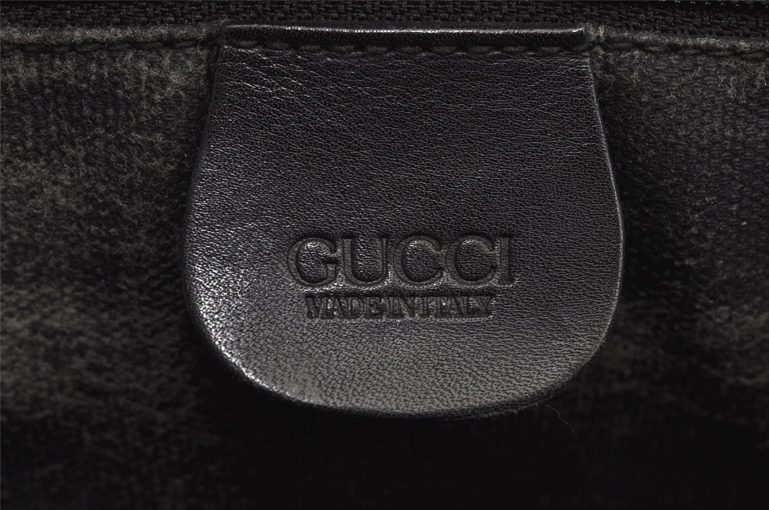 Authentic GUCCI Vintage Hand Boston Bag Purse Canvas Leather Black Junk 6692I