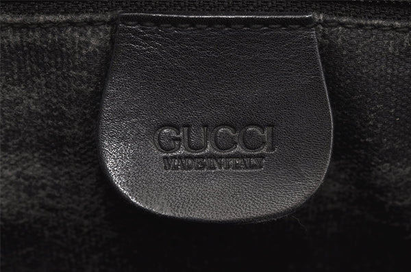 Authentic GUCCI Vintage Hand Boston Bag Purse Canvas Leather Black Junk 6692I