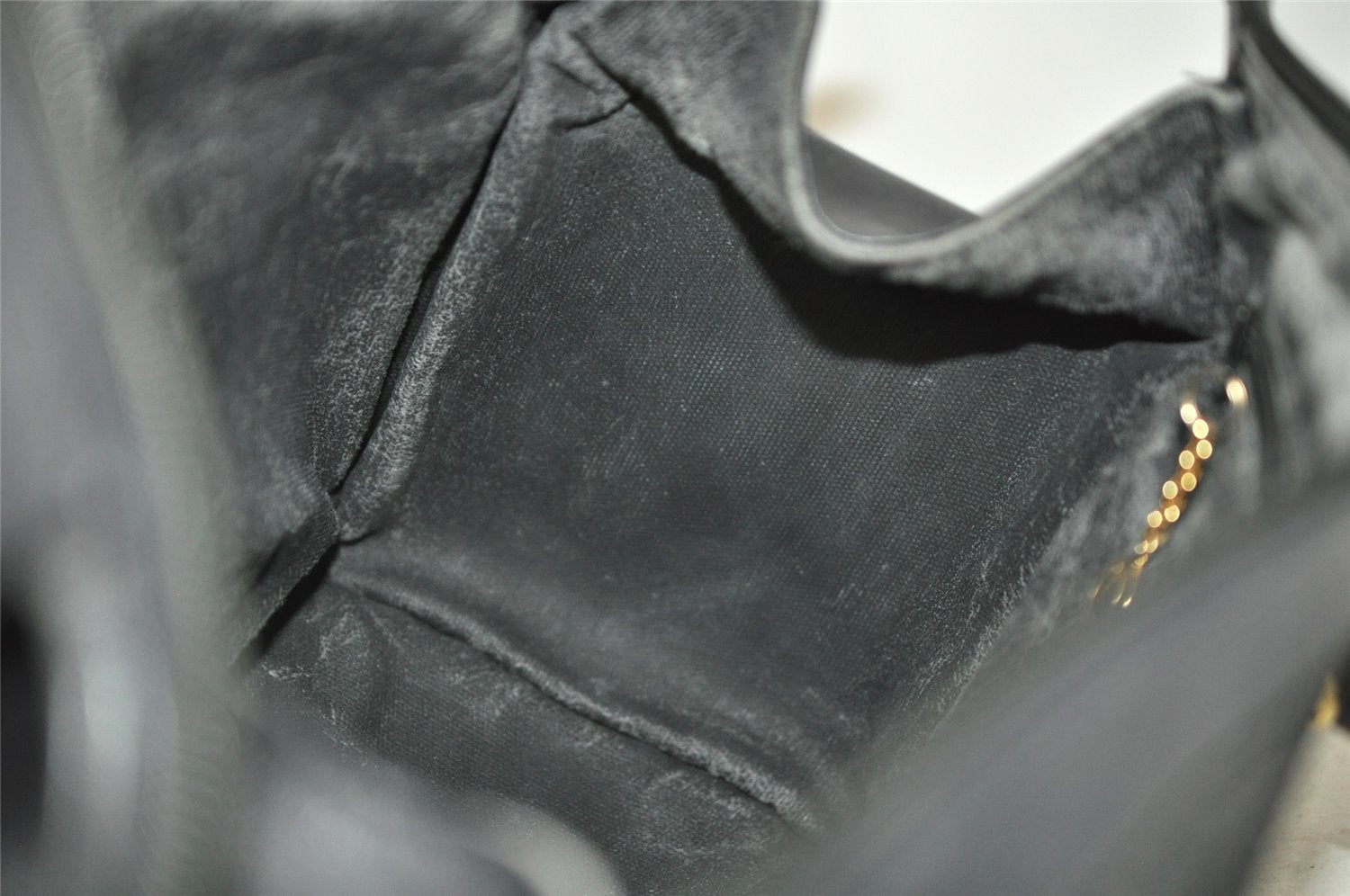 Authentic GUCCI Vintage Hand Boston Bag Purse Canvas Leather Black Junk 6692I