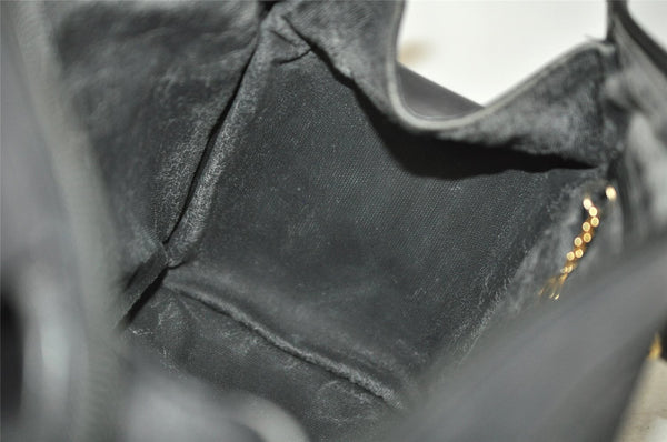 Authentic GUCCI Vintage Hand Boston Bag Purse Canvas Leather Black Junk 6692I