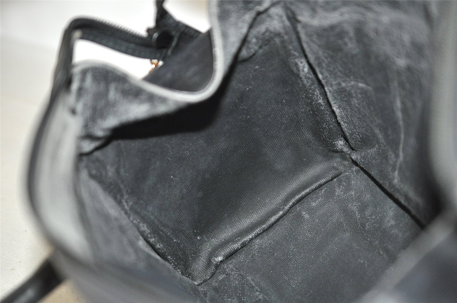 Authentic GUCCI Vintage Hand Boston Bag Purse Canvas Leather Black Junk 6692I