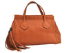 Authentic GUCCI Vintage Tassel Bamboo Tote Hand Bag Leather 354469 Orange 6692J