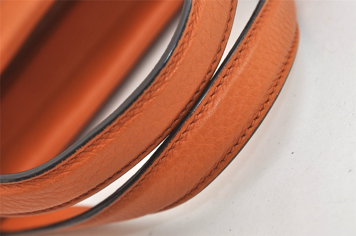 Authentic GUCCI Vintage Tassel Bamboo Tote Hand Bag Leather 354469 Orange 6692J