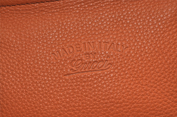 Authentic GUCCI Vintage Tassel Bamboo Tote Hand Bag Leather 354469 Orange 6692J