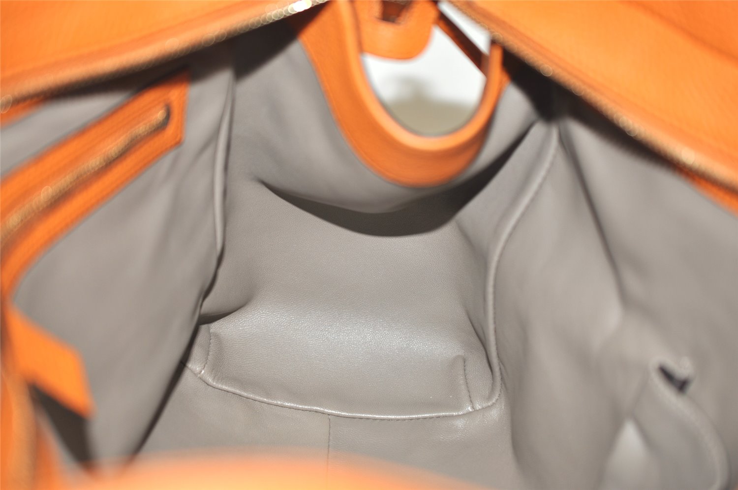 Authentic GUCCI Vintage Tassel Bamboo Tote Hand Bag Leather 354469 Orange 6692J