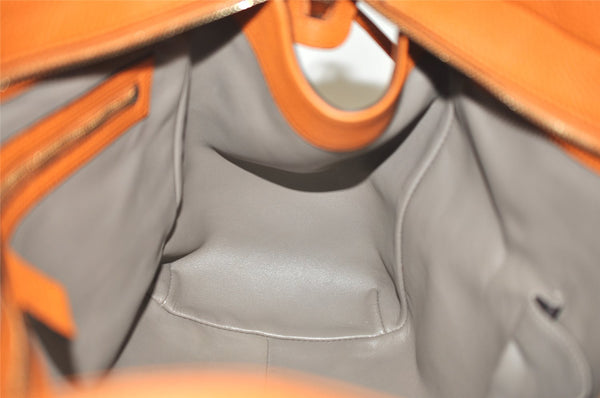 Authentic GUCCI Vintage Tassel Bamboo Tote Hand Bag Leather 354469 Orange 6692J