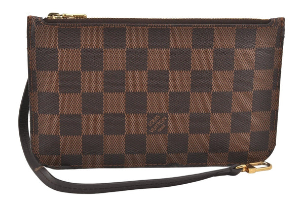 Authentic Louis Vuitton Damier Neverfull Pouch Purse Clutch Bag LV 6692K