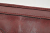 Authentic CELINE Vintage Clutch Hand Bag Purse Leather Bordeaux Red 6693I