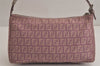 Authentic FENDI Zucchino Shoulder Hand Bag Purse Canvas Leather Purple 6693J