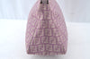 Authentic FENDI Zucchino Shoulder Hand Bag Purse Canvas Leather Purple 6693J