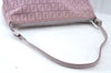 Authentic FENDI Zucchino Shoulder Hand Bag Purse Canvas Leather Purple 6693J