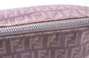 Authentic FENDI Zucchino Shoulder Hand Bag Purse Canvas Leather Purple 6693J