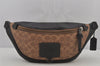 Authentic COACH Vintage Signature Waist Body Bag PVC Leather 40345 Beige 6694J