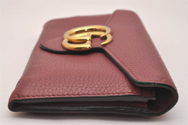 Authentic GUCCI GG Marmont Double G Long Wallet Purse Leather 400586 Pink 6695J