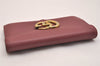 Authentic GUCCI GG Marmont Double G Long Wallet Purse Leather 400586 Pink 6695J