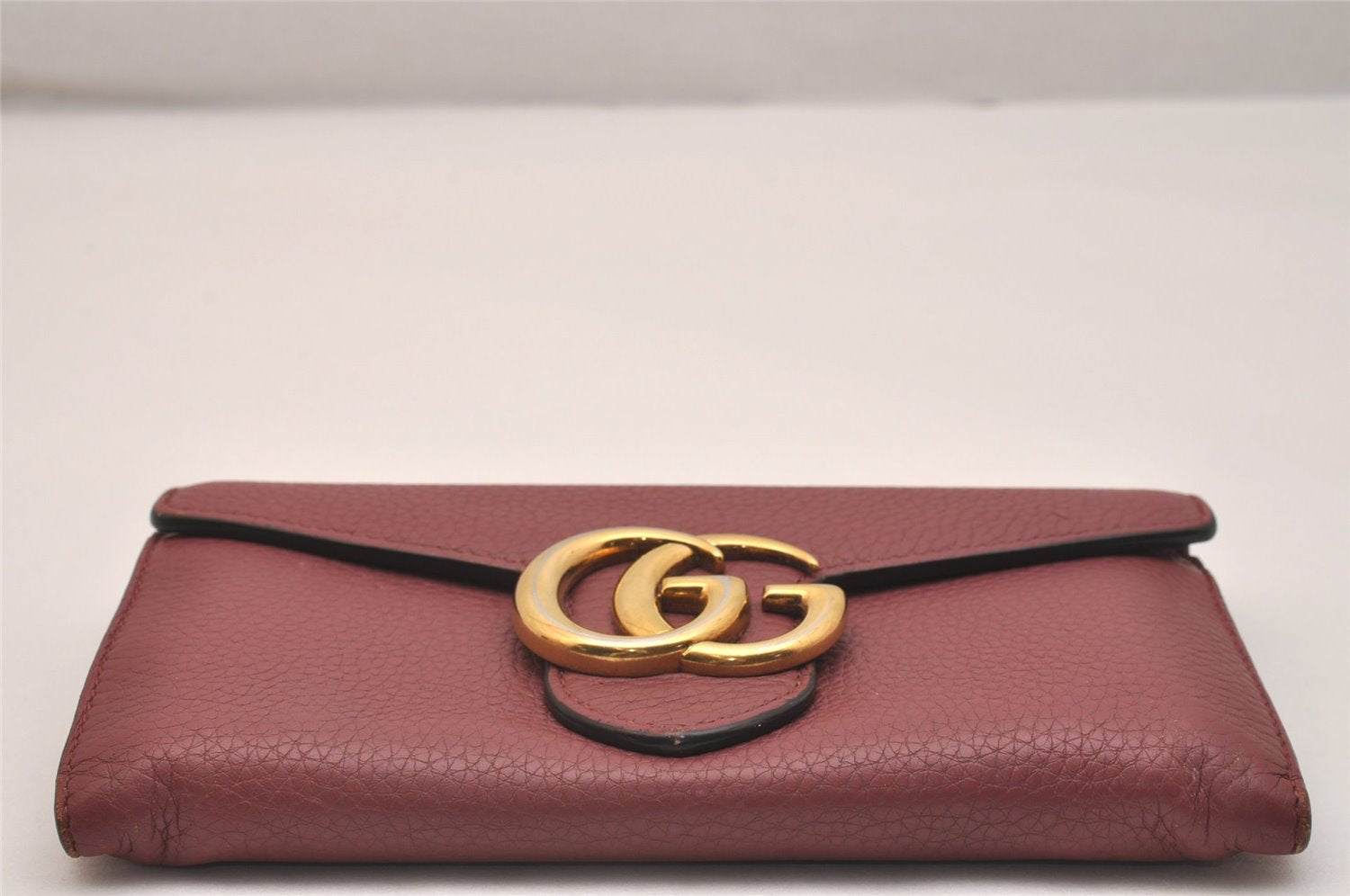 Authentic GUCCI GG Marmont Double G Long Wallet Purse Leather 400586 Pink 6695J