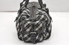 Authentic BURBERRY BLUE LABEL Check Hand Boston Bag Nylon Leather Black 6697K