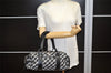 Authentic BURBERRY BLUE LABEL Check Hand Boston Bag Nylon Leather Black 6697K