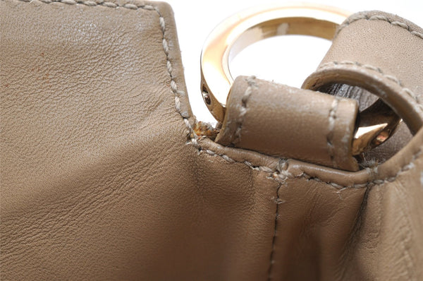 Authentic GUCCI Square GG Shoulder Bag Purse Suede Leather 0014147 Beige 6698I