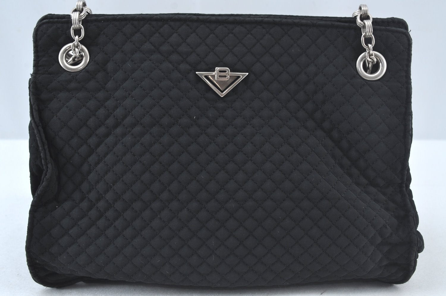 Authentic BOTTEGA VENETA Intrecciomirage Shoulder Bag Nylon Leather Black 6698J