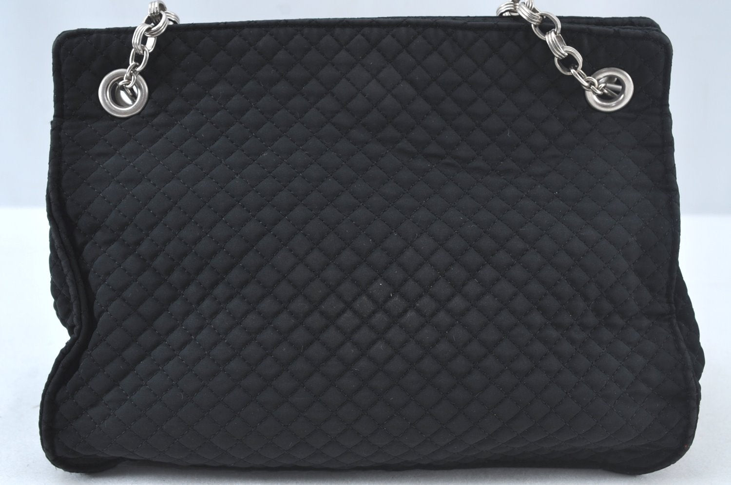 Authentic BOTTEGA VENETA Intrecciomirage Shoulder Bag Nylon Leather Black 6698J