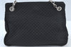 Authentic BOTTEGA VENETA Intrecciomirage Shoulder Bag Nylon Leather Black 6698J