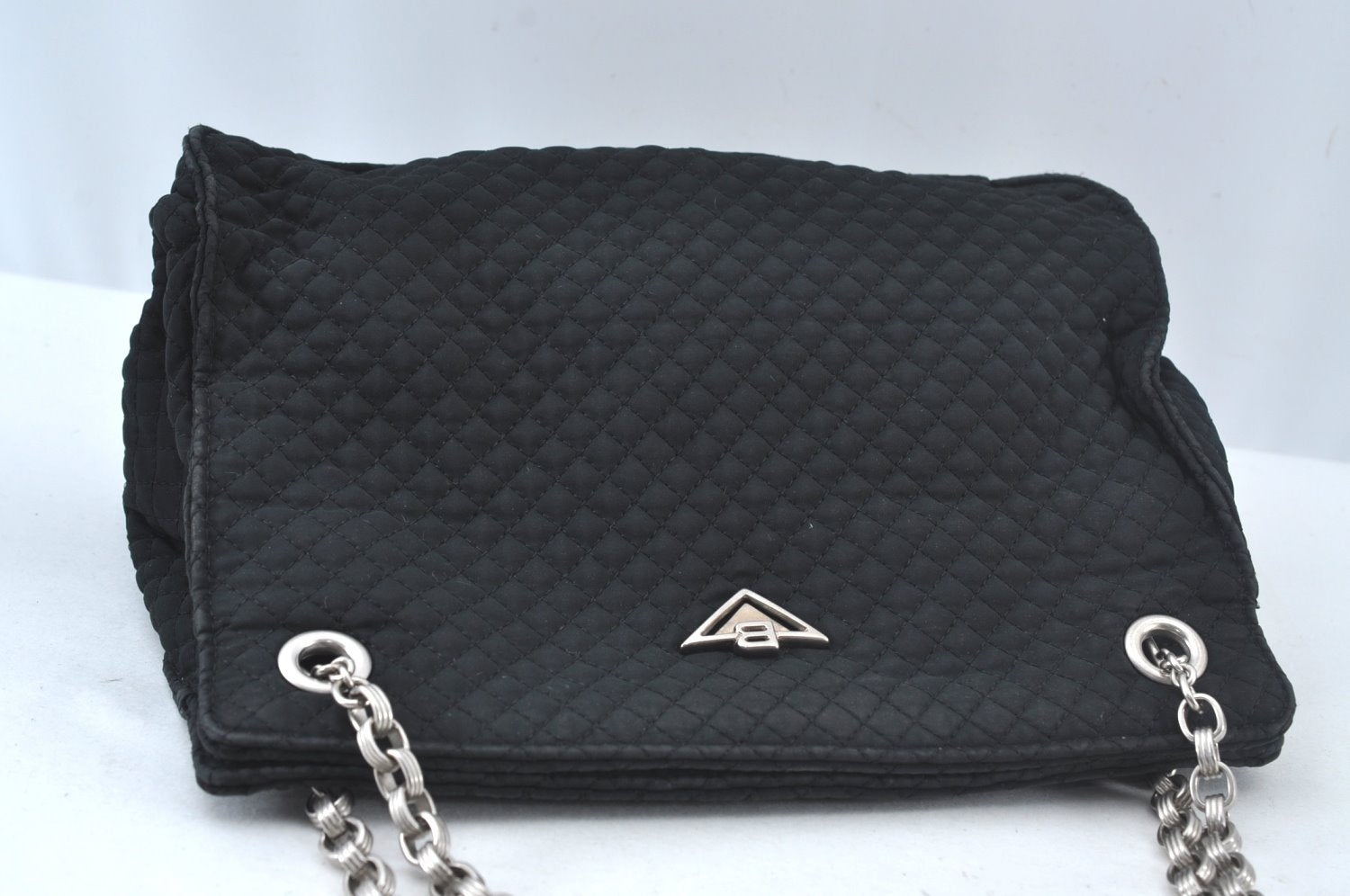 Authentic BOTTEGA VENETA Intrecciomirage Shoulder Bag Nylon Leather Black 6698J