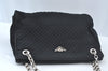 Authentic BOTTEGA VENETA Intrecciomirage Shoulder Bag Nylon Leather Black 6698J