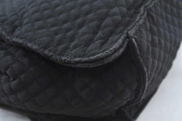 Authentic BOTTEGA VENETA Intrecciomirage Shoulder Bag Nylon Leather Black 6698J