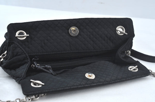 Authentic BOTTEGA VENETA Intrecciomirage Shoulder Bag Nylon Leather Black 6698J