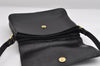 Authentic Burberrys Vintage Leather Shoulder Cross Body Bag Purse Black 6699I