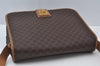 Authentic CELINE Macadam Blason Shoulder Cross Body Bag PVC Leather Brown 6700J