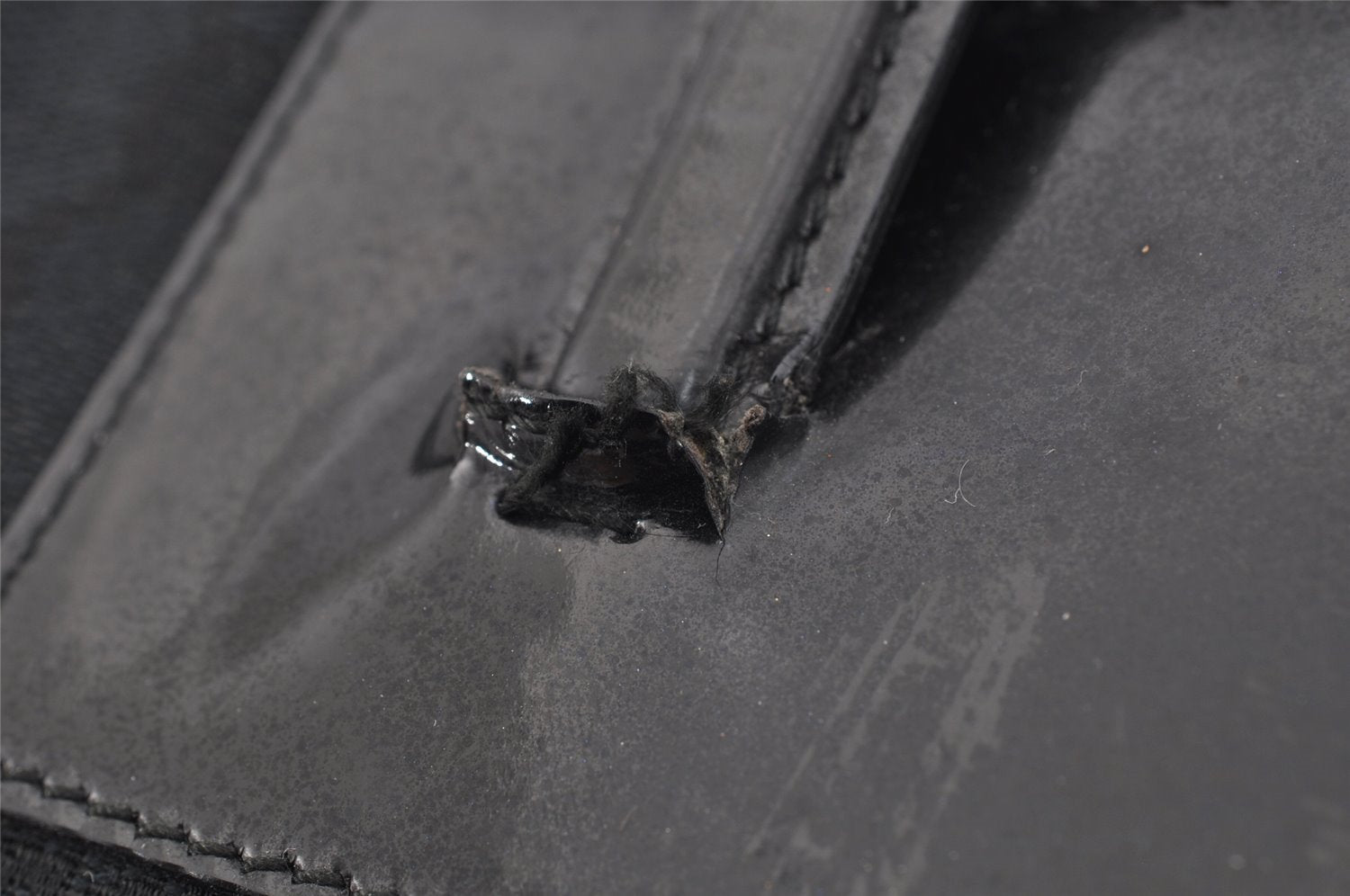 Authentic GUCCI Vintage Shoulder Hand Bag GG Canvas Enamel 0021122 Black 6701I