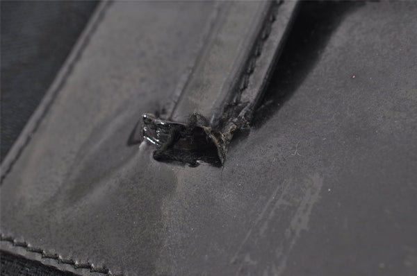 Authentic GUCCI Vintage Shoulder Hand Bag GG Canvas Enamel 0021122 Black 6701I