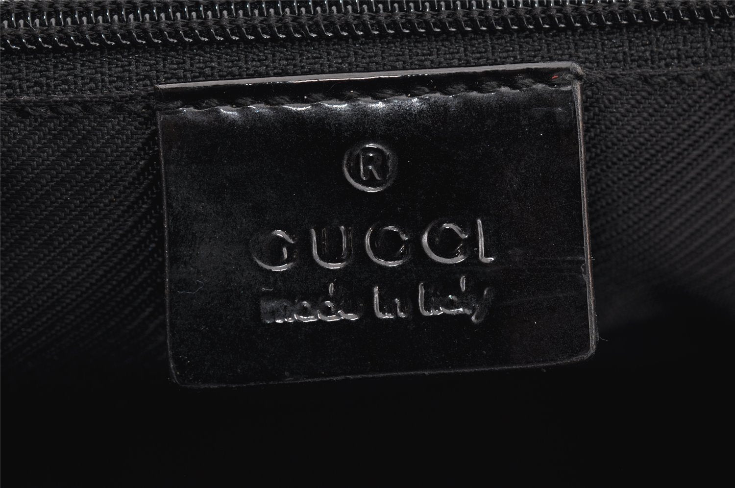 Authentic GUCCI Vintage Shoulder Hand Bag GG Canvas Enamel 0021122 Black 6701I