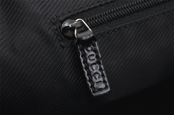 Authentic GUCCI Vintage Shoulder Hand Bag GG Canvas Enamel 0021122 Black 6701I