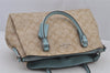 Authentic COACH Signature 2Way Shoulder Hand Bag PVC Leather F29683 Beige 6701J