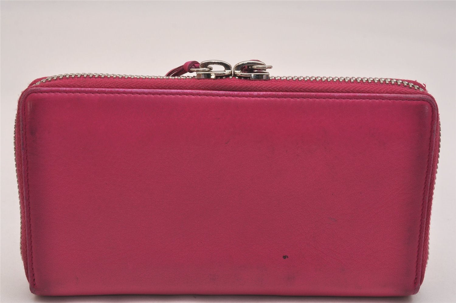 Auth BALENCIAGA Papier Continental Zip Around Wallet Leather 381226 Pink 6703J