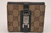 Auth GUCCI Web Sherry Line Jackie Wallet Canvas Leather 05470 Brown Box 6704J