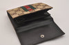 Auth GUCCI Web Sherry Line Jackie Wallet Canvas Leather 05470 Brown Box 6704J